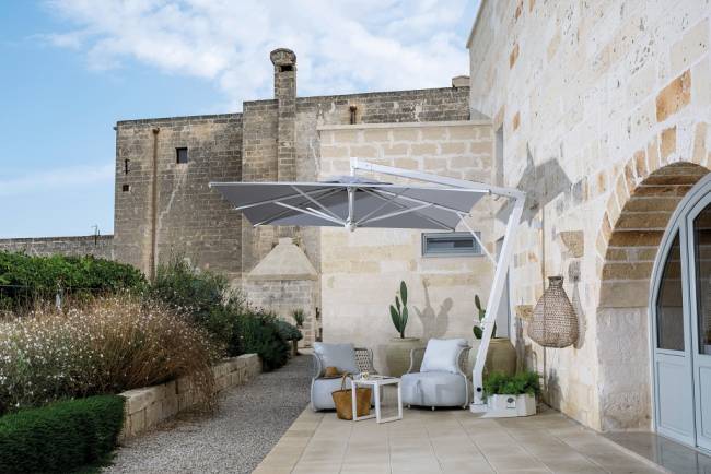 Зонт профессиональный 3.5х3.5 м Pompei Braccio белый, серый 3500х3500 мм