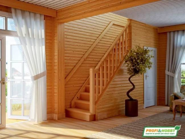 Деревянная лестница ЛС-215м под покраску Деревянная лестница ЛС-215м под покраску