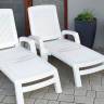 Шезлонг B:rattan MIAMI складной, белый (дисконт)