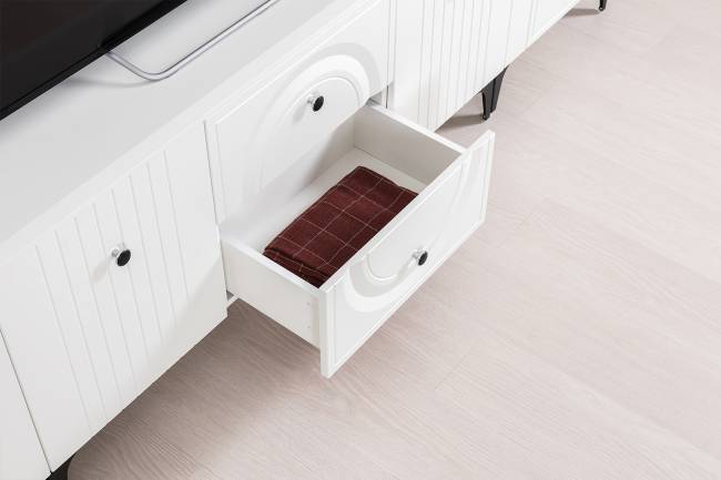 Две тумбы под аппаратуру и сервант Валенсия цвет белый шагрень Две тумбы под аппаратуру и сервант Валенсия цвет белый шагрень