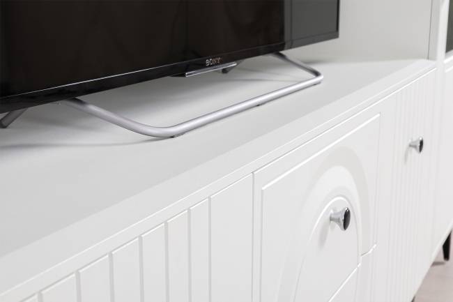 Две тумбы под аппаратуру и сервант Валенсия цвет белый шагрень Две тумбы под аппаратуру и сервант Валенсия цвет белый шагрень