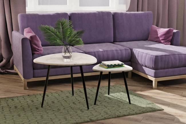 Кофейный столик М005.0А70 Светлый мрамор