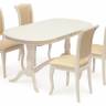 Стол раскладной Siena ( SA-T6EX2L ) дерево гевея/мдф, 150+35+35х80х75см, ivory white (слоновая кость 2-5) ivory white (слоновая кость 2-5) дерево гевея/мдф